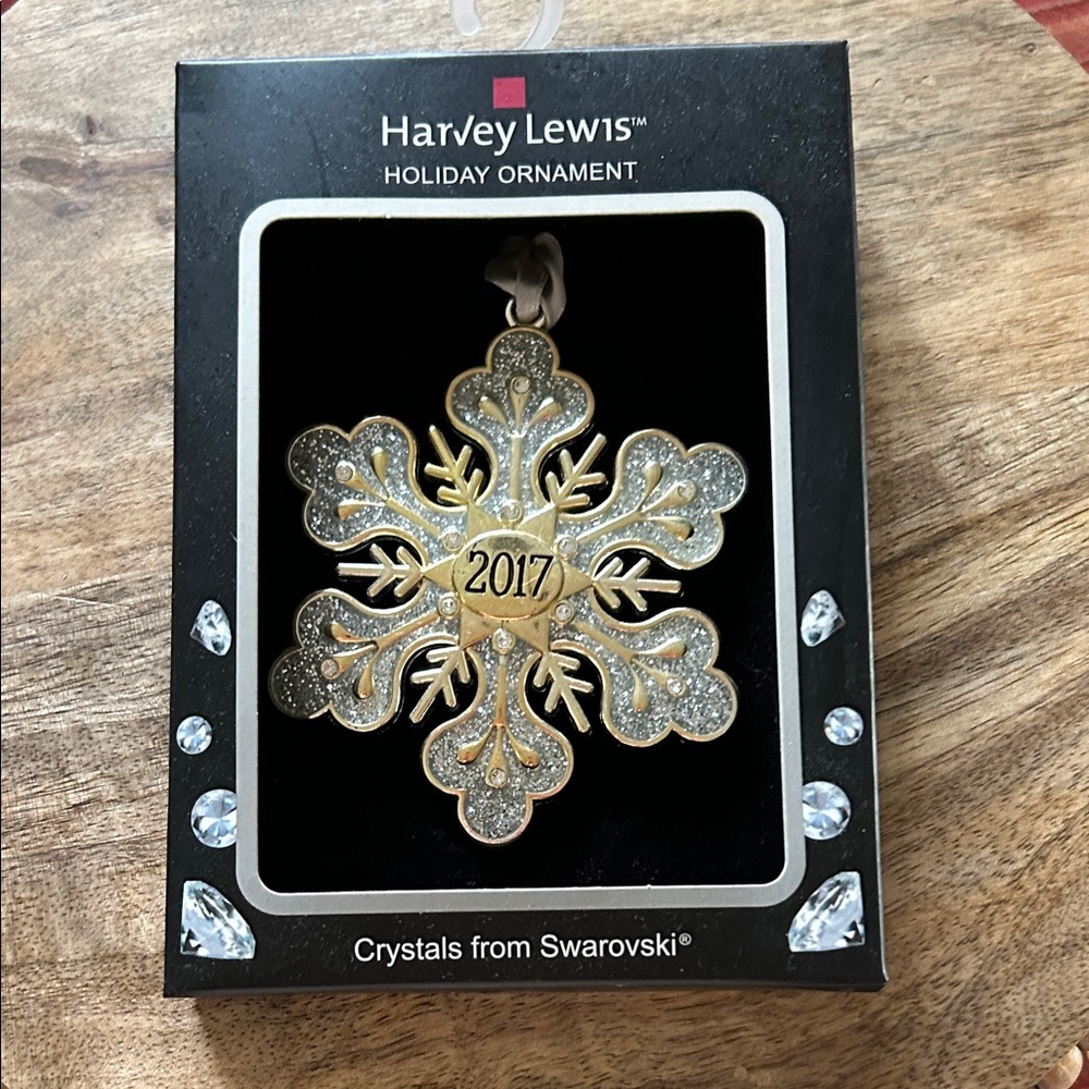 Harvey Lewis Holiday Ornament 2017 Embellished with Crystals from Swarovski NIB